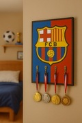 Wieszak uchwyt na klucze, medale z logiem FC Barcelona