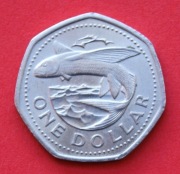 1  Dolar 1988  r -     Barbados  Latająca ryba   stan !!!