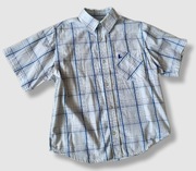 Rebel wizytowa koszula biała w paseczki niebieskie bawełna 134-140cm