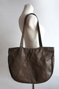 Wielka torba shopper brąz khaki taupe wzór krokodyl