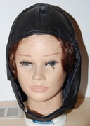 Skórzana czapka pilotka cyklistówka