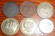 monety 5 złotowe zestaw 6 szt