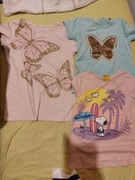 3 koszulki T-shirty dla dziewczynki 140-146 