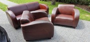 Komplet skórzany -sofa +dwa fotele