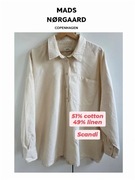 Mads Nørgaard Copenhagen damska koszula 48 4XL lniana luźna beżowa ecru 