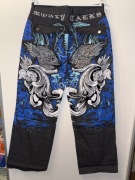 Spodnie jeansy czarne z nadrukiem rozmiar L