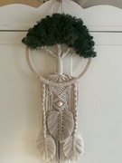 Makrama dekoracja ścienna drzewko szczęścia mech chrobotek