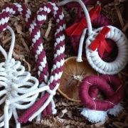 Zestaw dekoracji choinkowych makrama