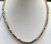 Naturalny hematyt piryt żółty kolor naszyjnik kamienne koraliki choker