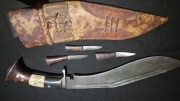 Nóż Kukri nepalski 46cm +3 małe noże komplet 