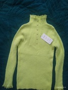 Sweterek pólgolf limonka damski 