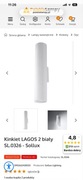 Lampa, kinkiet biały tuba Lagos 2 Sollux