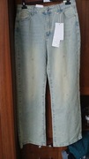 Dżinsy wyszywane Msara xl nowe szerokie nogawki