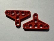 LEGO TECHNIC LIFTARM MODIFIED TRIANGLE THIN 3x5 CZERWONE 2905 2 szt.