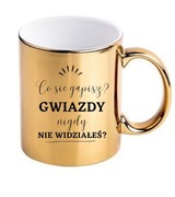 Kubek złoty, lustrzany z napisem