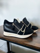 Buty sneakersy z zamkiem 36 sportowe czarno-białe