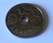 moneta 1 korona norweska NOK 2015 obiegowa