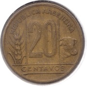 ARGENTYNA 20 centavos 1944, KM# 42, VF