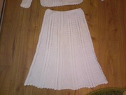 Spódnica wełniana robiona na drutach biała biel PRL Vintage wełna