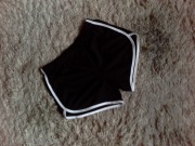 Spodenki krótkie szorty czarne białe elastyczne 36