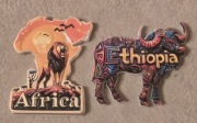Magnes na lodówkę ceramiczny AFRICA ETHIOPIA Lew Bawół Afrykański(36)