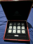 12 srebrnych monet 1 oz – Fabulous 12 (2007) komplet + certyfikaty Ag 999