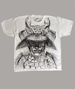 T-shirt ręcznie malowany Samuraj - rozmiar XL, oversize