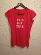 Czerwona bluzka t-shirt Sinsay XS