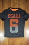 T-shirt Superdry r. M męski szary bawełniany osaka kr rękaw 