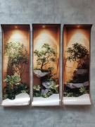Nowoczesna Dekoracja Ścienna Zestaw 3szt BONSAI Połysk Loft Zen