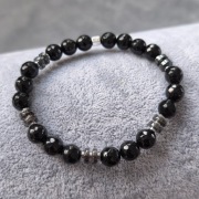 Bransoletka męska czarny turmalin i hematyt