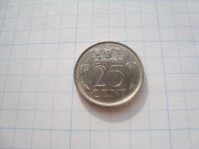 Holandia moneta 25 centów 1961 nikiel