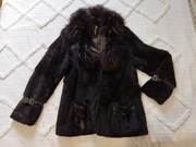 futerko damskie naturalne (kurtka), ciemny brąz, rozmiar L
