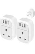 Wtyczka adaptera z Wielkiej Brytanii do USA 2 sztuki, adapter podróżny USA