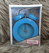 Zegar budzik zegarek tarczowy niebieski De&Co nowy Quartz