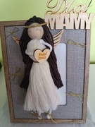 Anioł stróż na ramce hand made jako prezent na Dzień mamy 