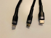 Kabel USB-A z końcówkami micro-USB i USB-C (sznurkowy)