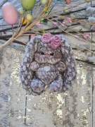 Króliczek Brelok Zawieszka Na Szydełku Do samochodu Na Plecak Ozdoby 