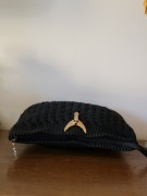 Luksusowa Kopertówka Handmade | Czarny Sznurek | Złoty Sokół i Piórko