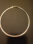 Kolia naszyjnik stal posrebrzana trikolor 6mm srebro złoto brąz 42 cm 25 g 