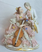 Figurka Para Ackermann & Fritze Volkstedt 1908 - 1951 krynolina