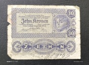 Stary banknot Austria 10 koron 1922 