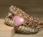 Bransoletka Serce kamienie naturalne 