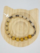 Bransoletka Rożaniec stal nierdzewna handmade prezent krzyżyk krzyż 