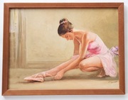 Obraz w drewnianej ramie BALETNICA 43 cm X 33 cm.