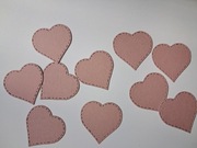 Scrapki serce z przeszyciami 10 szt. 34x34 mm różowe gramatura 300 g/m2