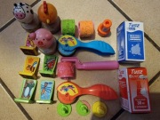 Zestaw pieczątek, stempelki + tusz niebieski