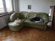 Skórzany narożnik koloru zielonego