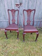 2 wygodne drewniane krzesła, ludwik do renowacji, wysokie ładne oparcie