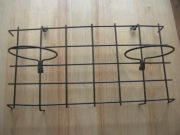 Stary kwietnik wiszący naścienny 2 doniczki metaloplastyka brutalizm PRL 3